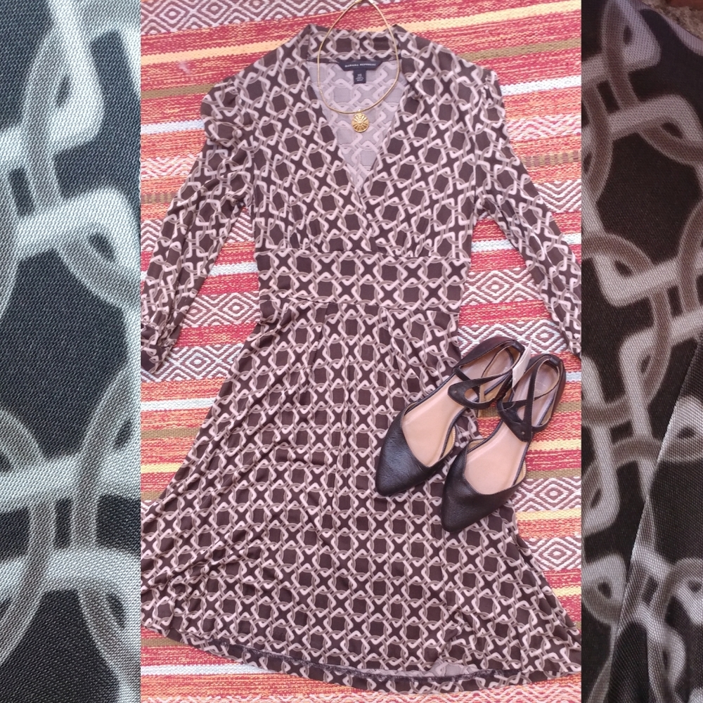 Brown Banana Republic 3/4 Sleeve Dress